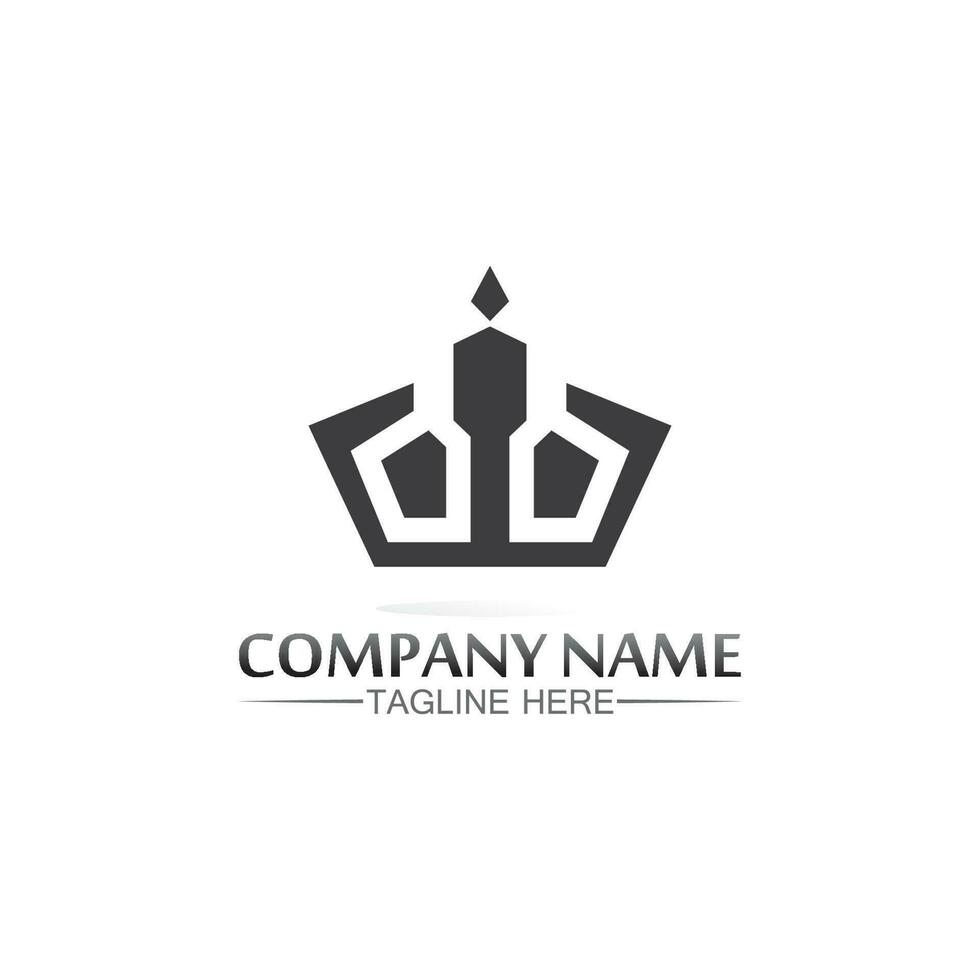 Crown Logo king logo queen logo, princess, Template vector icon illustration design imperial, royal, and  succes logo business