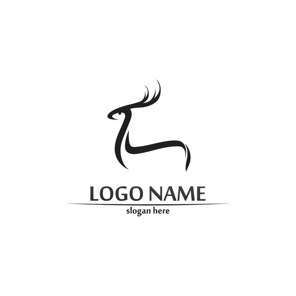 deer logo animal and mammal design and graphic vector
