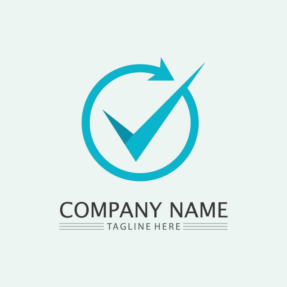 Checklist check mark logo vector or icon. Tick symbol in green color illustration. Accept okey symbol for approvement or cheklist design