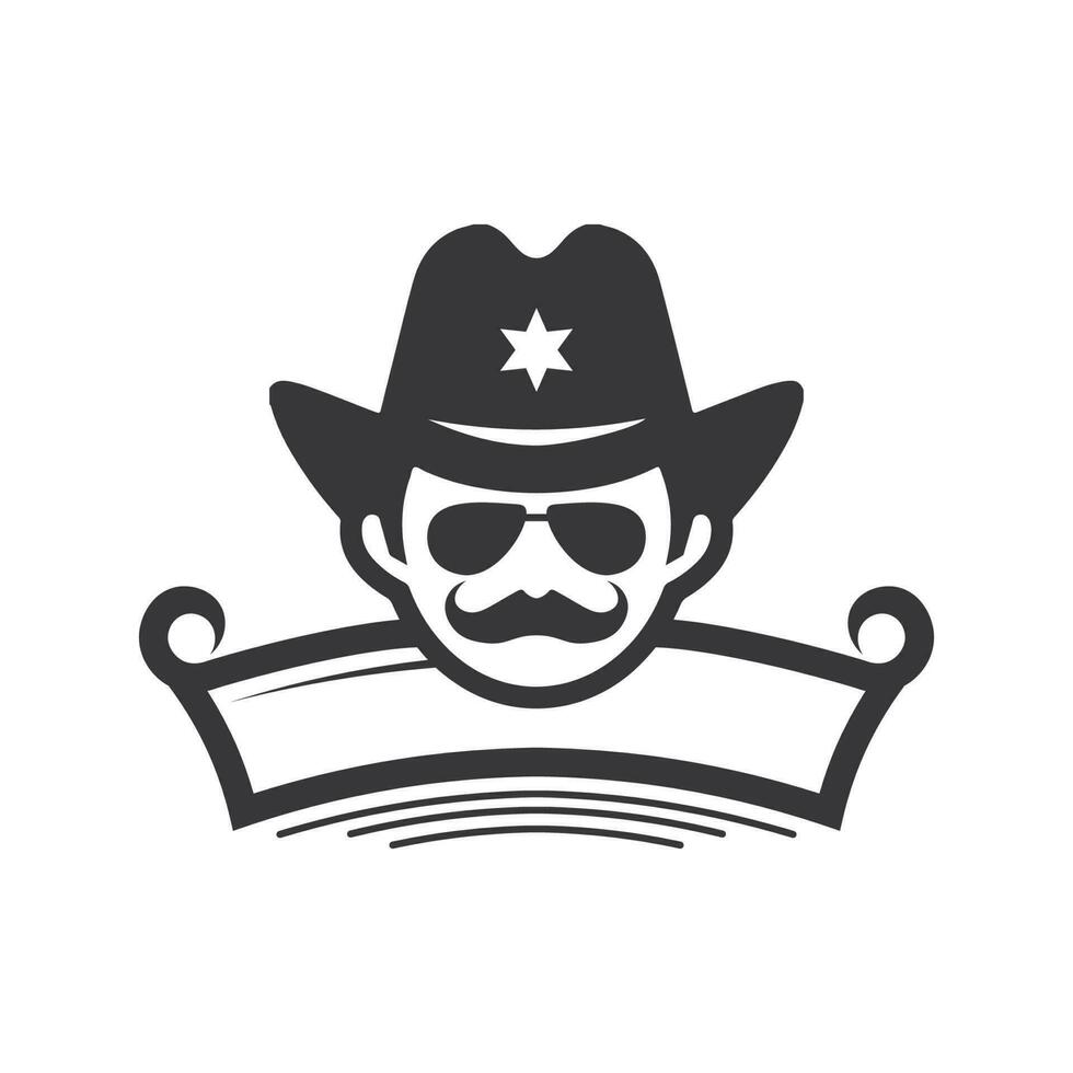 cowboy hat logo icon vector design template