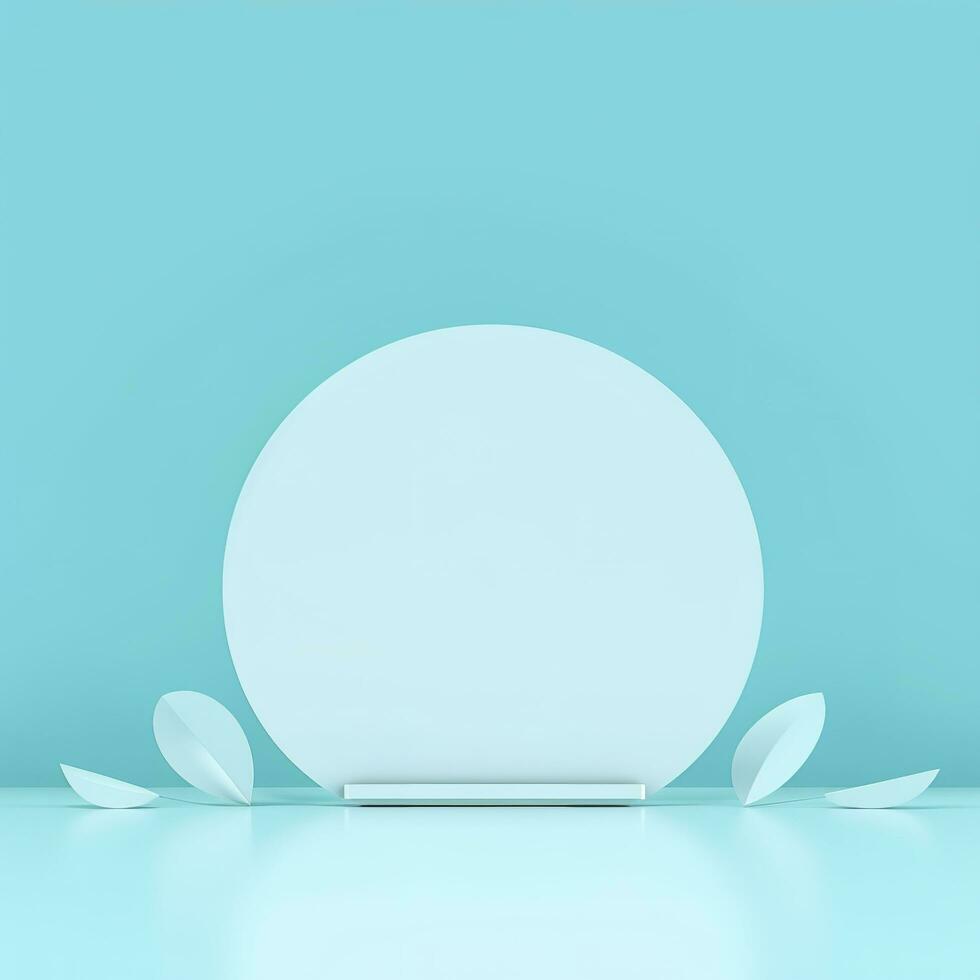 Minimal background. podium and blue background for product presentation. 3d rendering illustration. Luxury podium for product presentation 3d render, generate ai photo