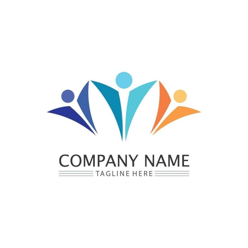 People logo, Team, Succes people work, Group and Community, Group Company and Business logo vector and design Care, Family icon Succes logo