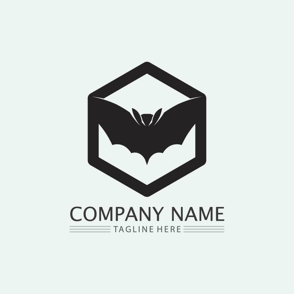 Bat logo animal and vector, wings, black, halloween, vampire, gothic, illustration, design bat icon vector