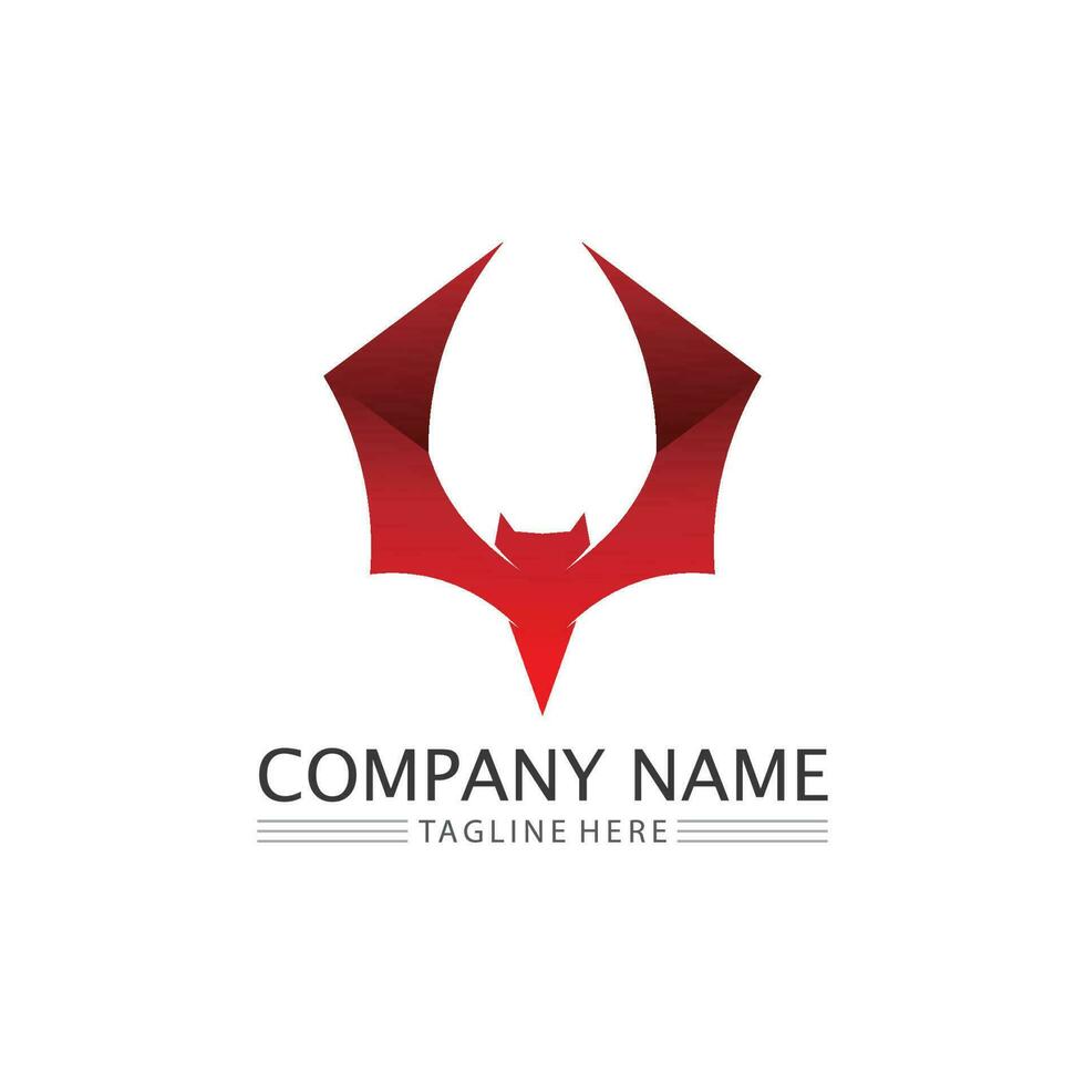 bat vector icon logo template