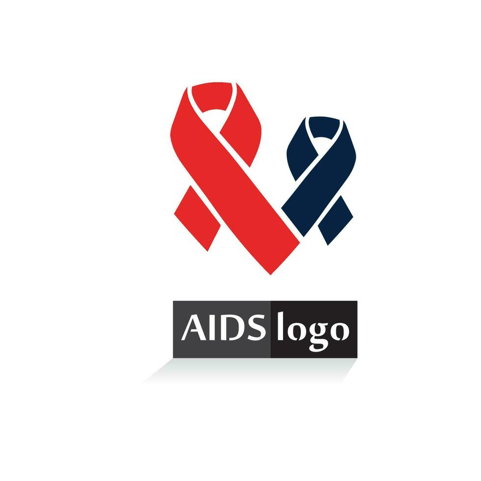 aids ribbon logo and world aids day vector design