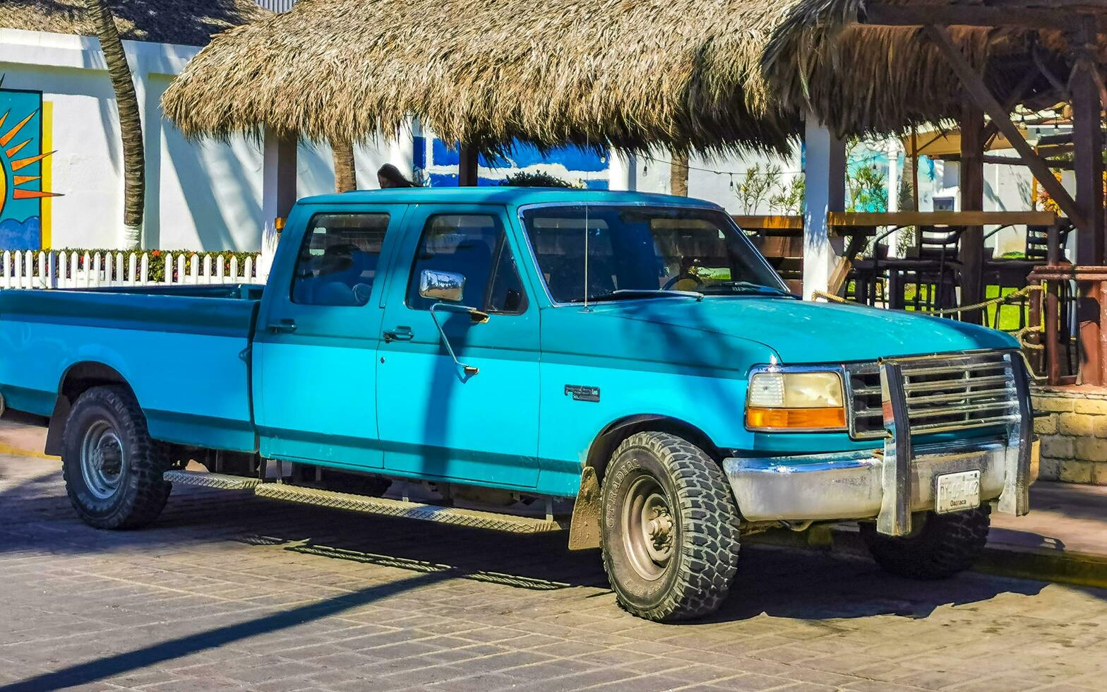 Puerto Escondido Oaxaca Mexico 2023 Mexican classic pickup truck car 4x4 Off-road vehicles Mexico. photo