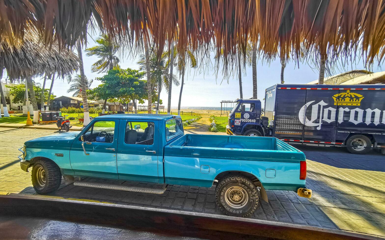 Puerto Escondido Oaxaca Mexico 2023 Mexican classic pickup truck car 4x4 Off-road vehicles Mexico. photo