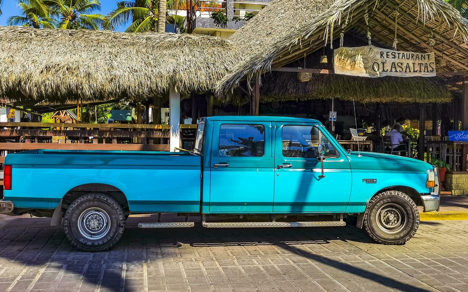 Puerto Escondido Oaxaca Mexico 2023 Mexican classic pickup truck car 4x4 Off-road vehicles Mexico. photo