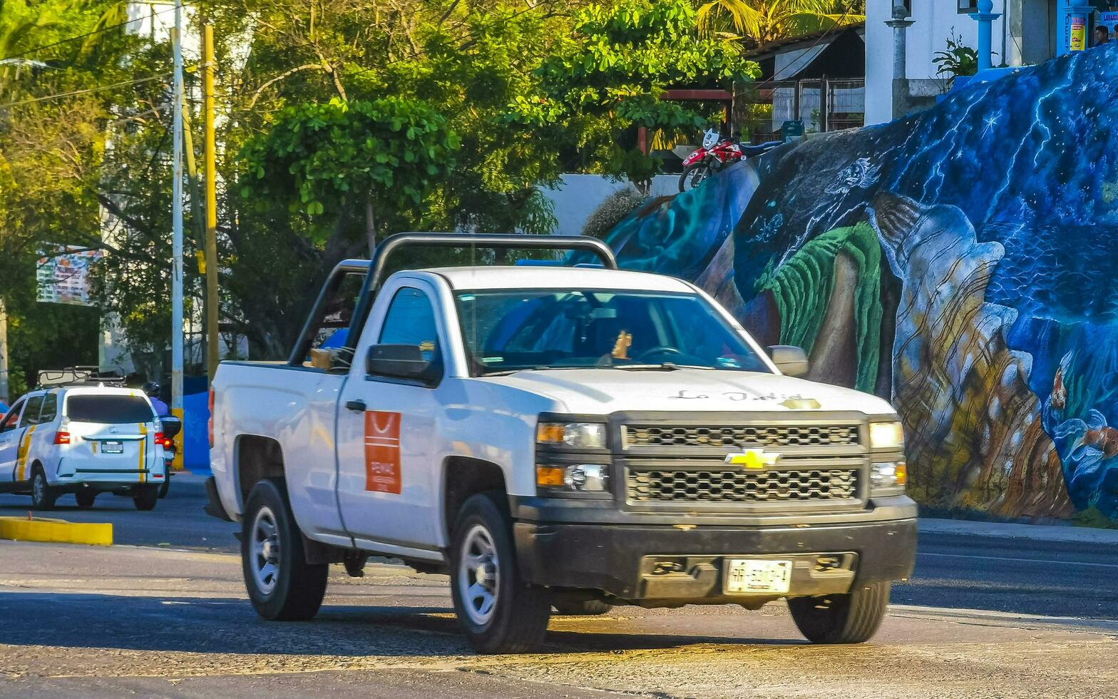 Puerto Escondido Oaxaca Mexico 2023 Mexican classic pickup truck car 4x4 Off-road vehicles Mexico. photo