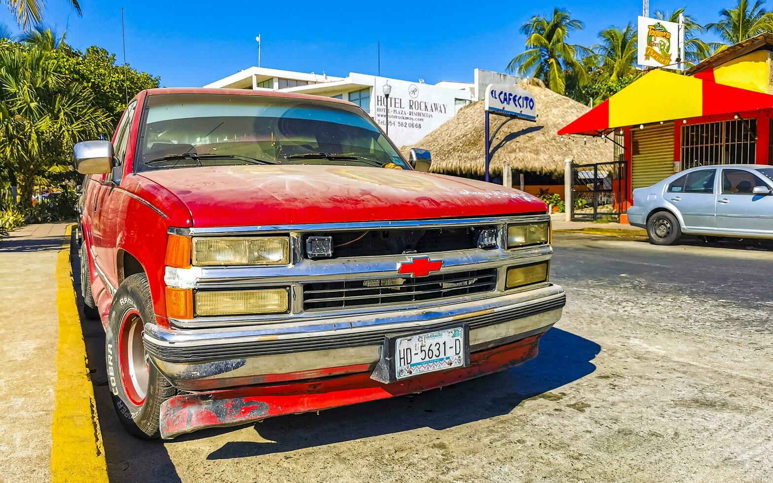 Puerto Escondido Oaxaca Mexico 2023 Mexican classic pickup truck car 4x4 Off-road vehicles Mexico. photo