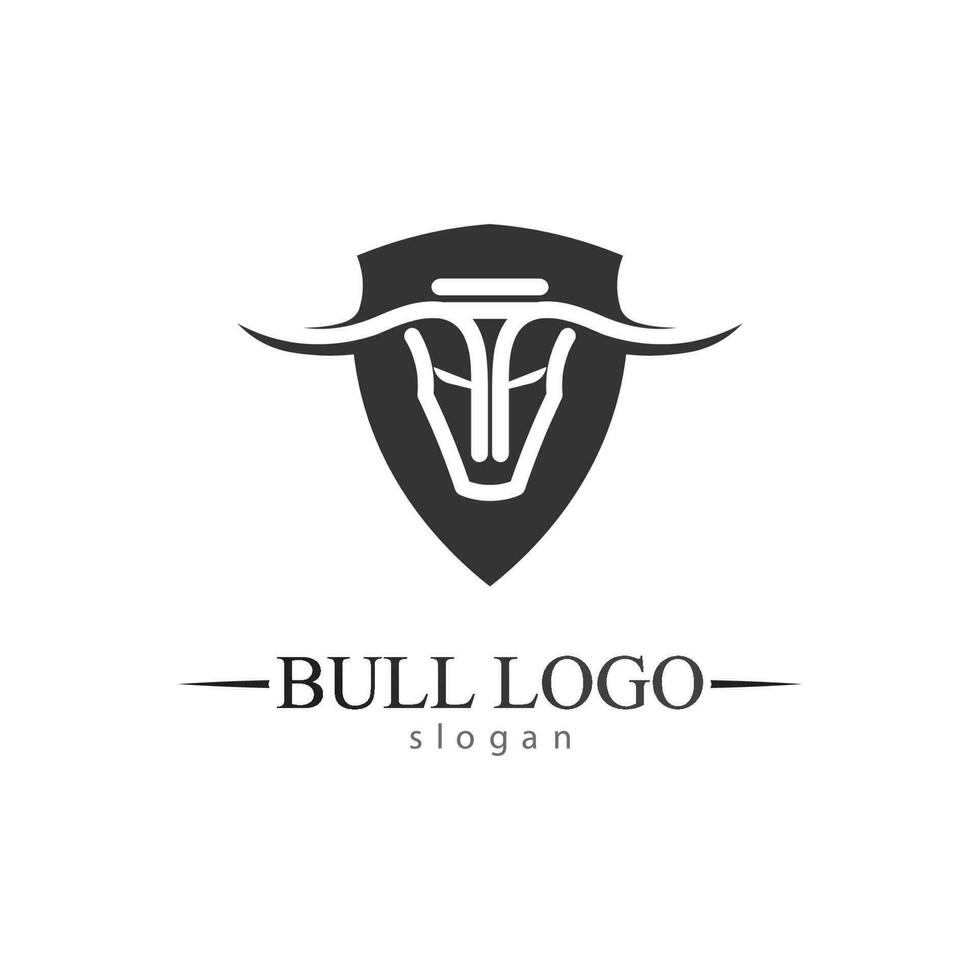 Aplicación de iconos de plantilla de logotipo y símbolos de cuerno de toro y búfalo vector