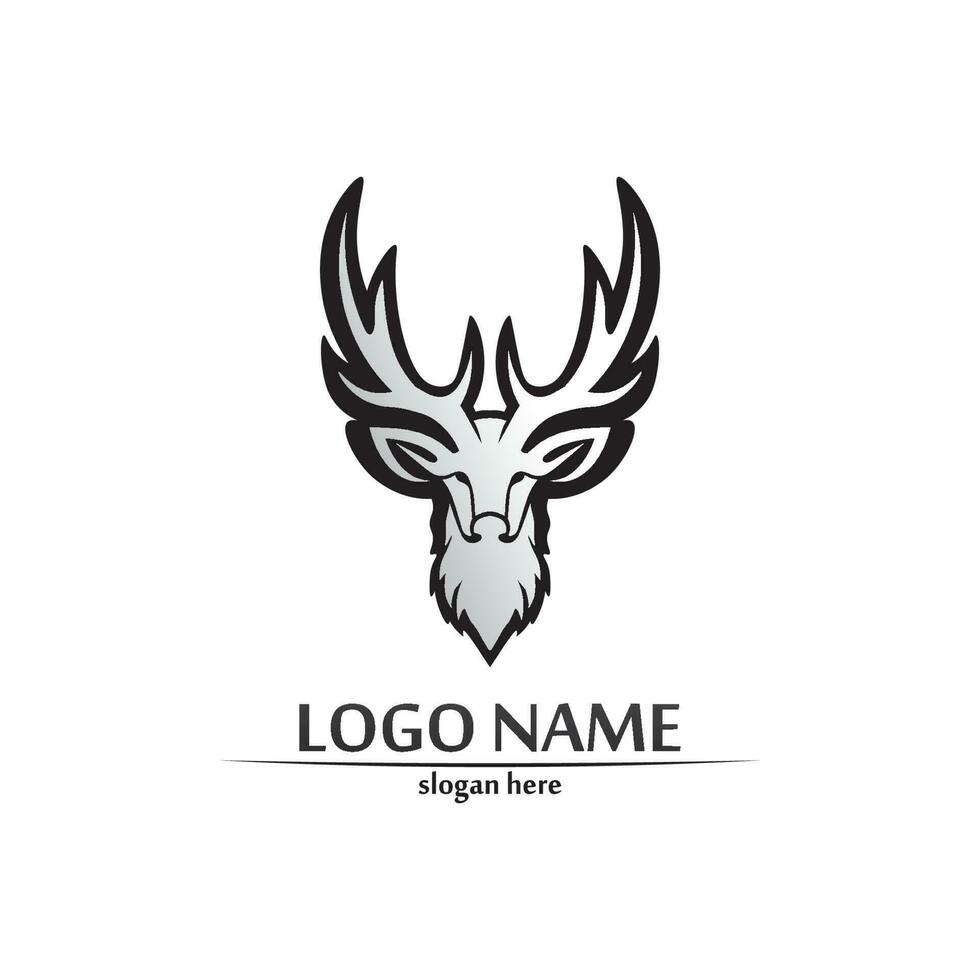 deer logo animal and mammal design and graphic vector