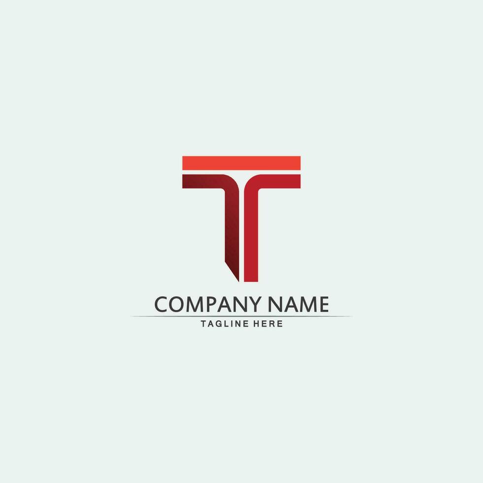 T letter, T logo vector font alphabet design and icon T