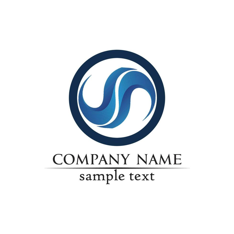 Waves beach logo and symbols template icons app vector