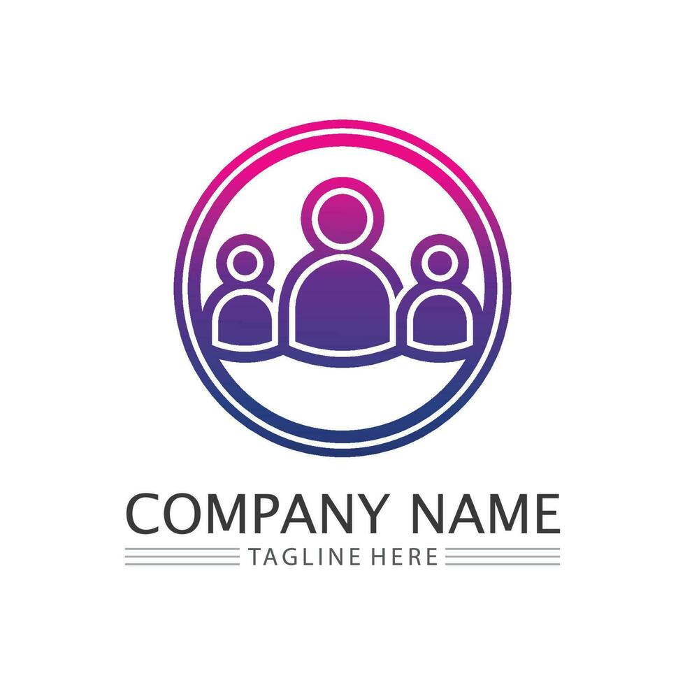 People Icon work group Vector  logo illustration design