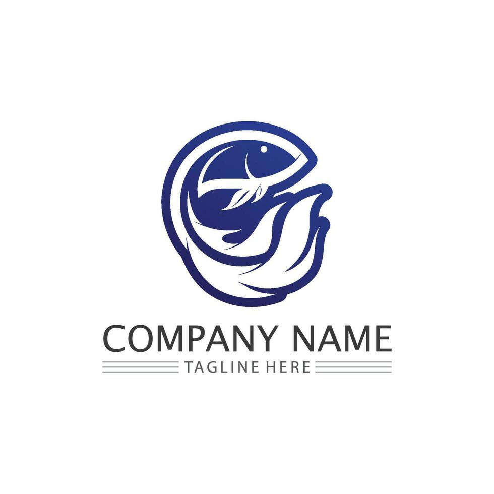 Fish logo template vector