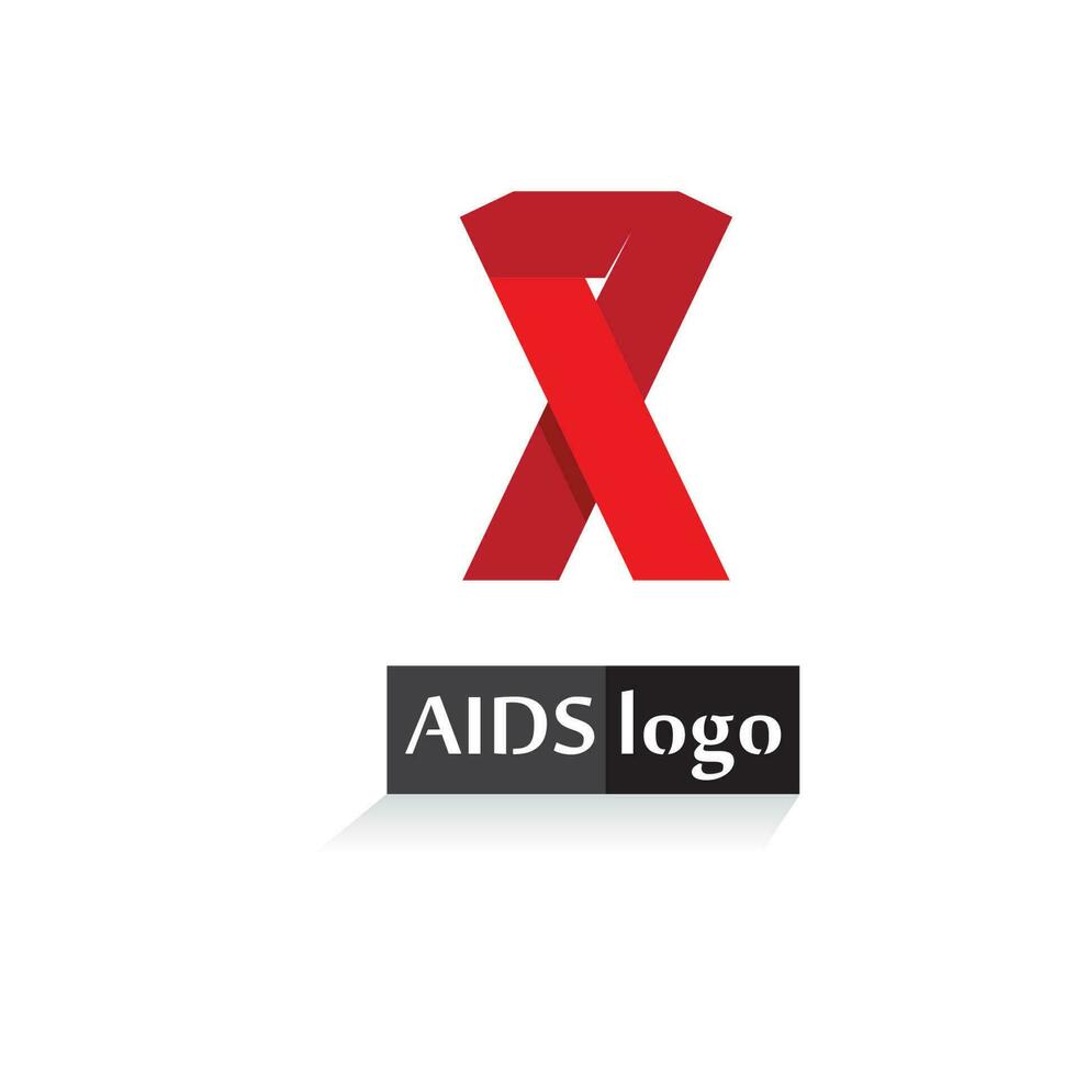 aids ribbon logo and world aids day vector design