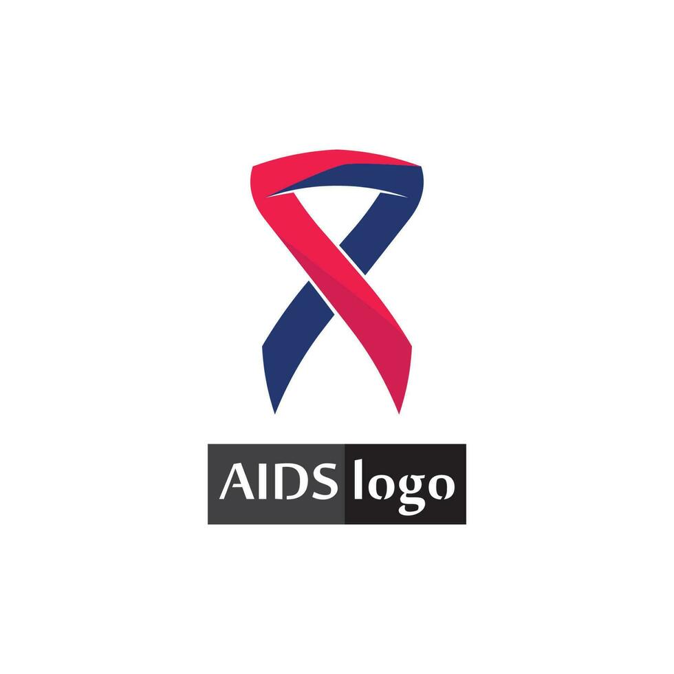 aids ribbon logo and world aids day vector design