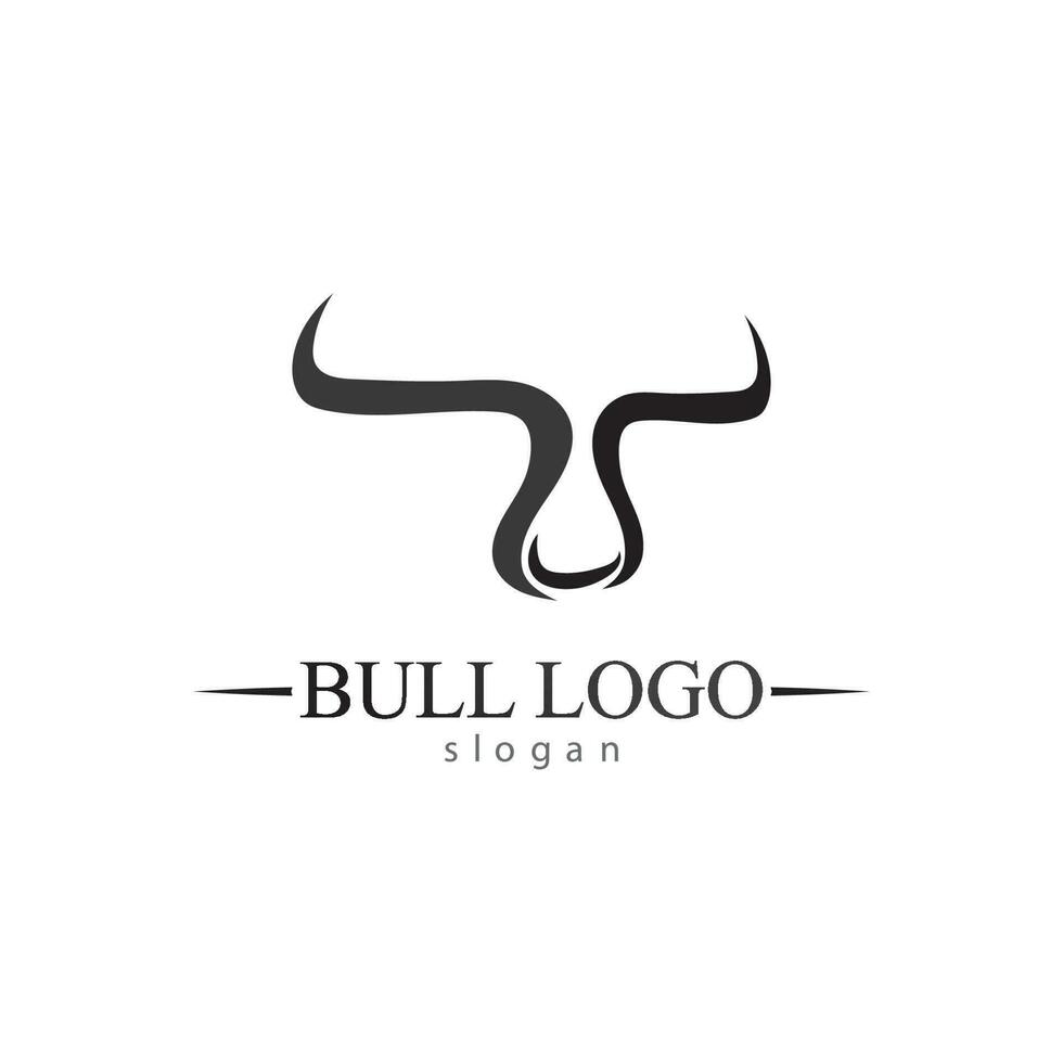 Bull horn and buffalo logo and symbols template icons app vector