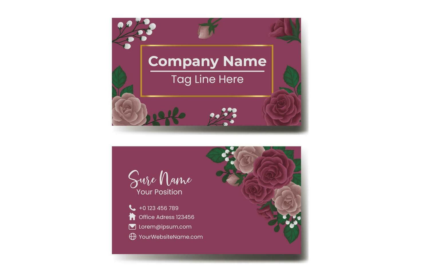 Modern creative business card and name card with Flower vector