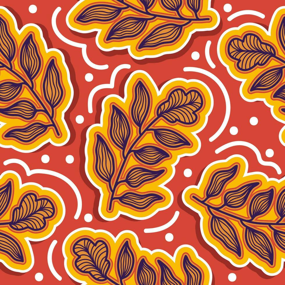 Seamless Floral Pattern in Retro 90s Style. Cute Botanical Contemporary Pattern. Trendy and Groovy Graphics for Fashion, Wallpaper, Wrapping Paper, Background, Print, Fabric, Textile and Apparel vector