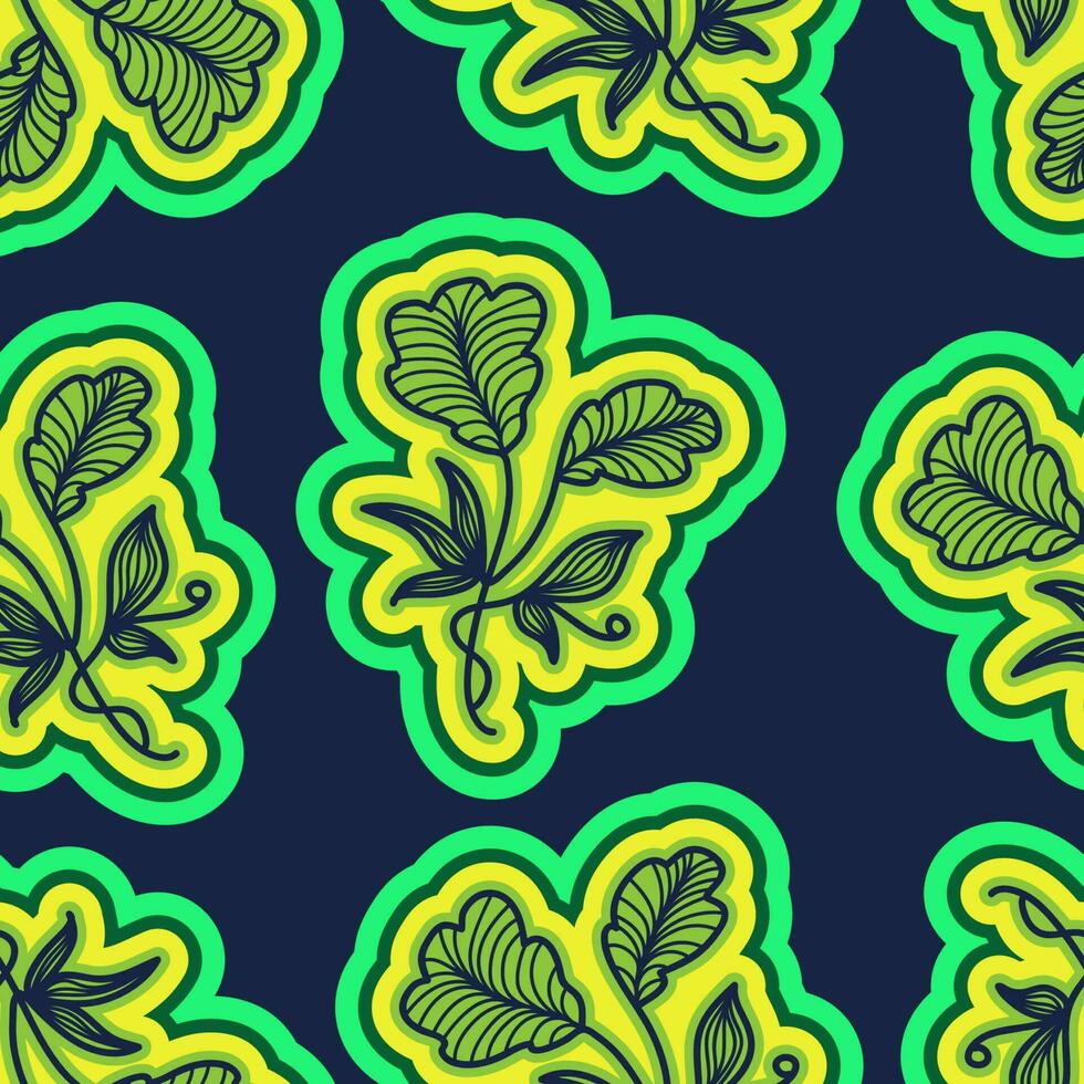 Seamless Floral Pattern in Retro 90s Style. Cute Botanical Contemporary Pattern. Trendy and Groovy Graphics for Fashion, Wallpaper, Wrapping Paper, Background, Print, Fabric, Textile and Apparel vector