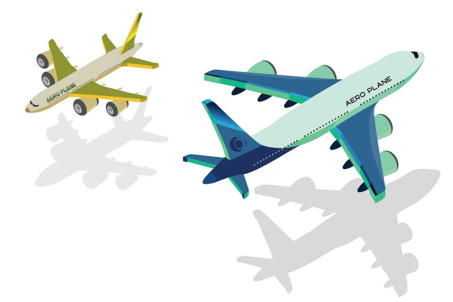 Two Opposite Direction Aeroplanes vector