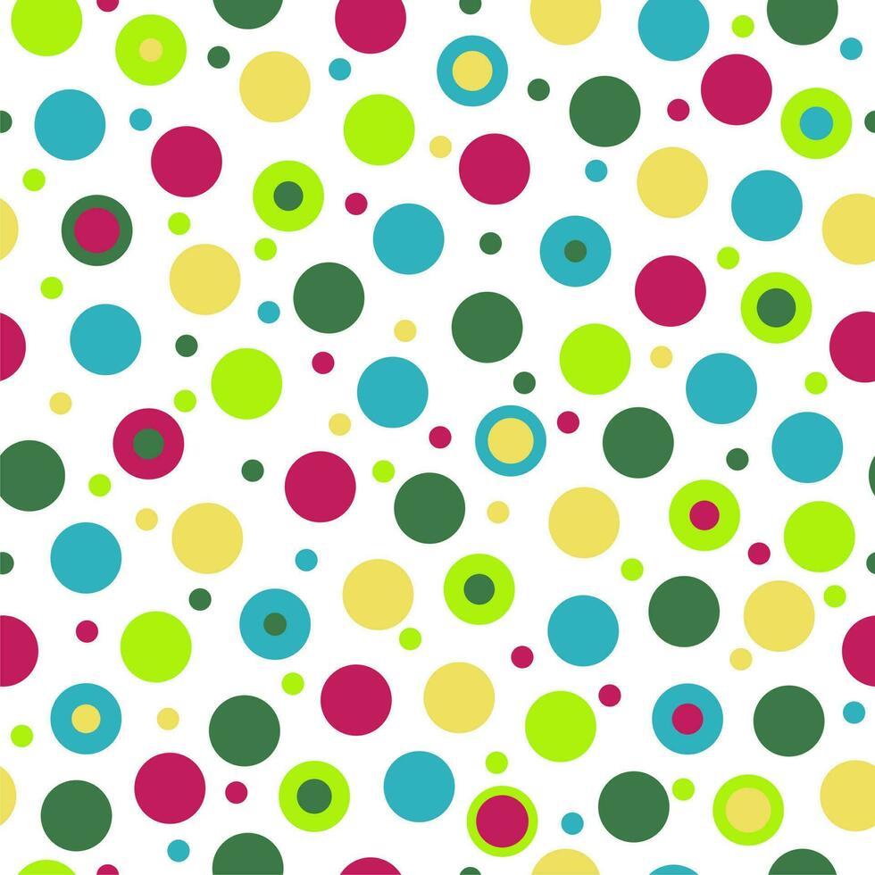 Seamless texture with colored circles and dots pattern for background. vector