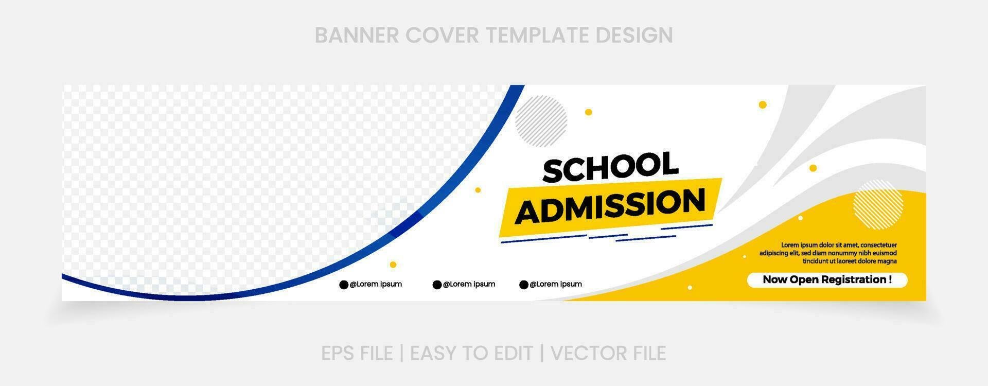 back to school admission banner cover website social media vector