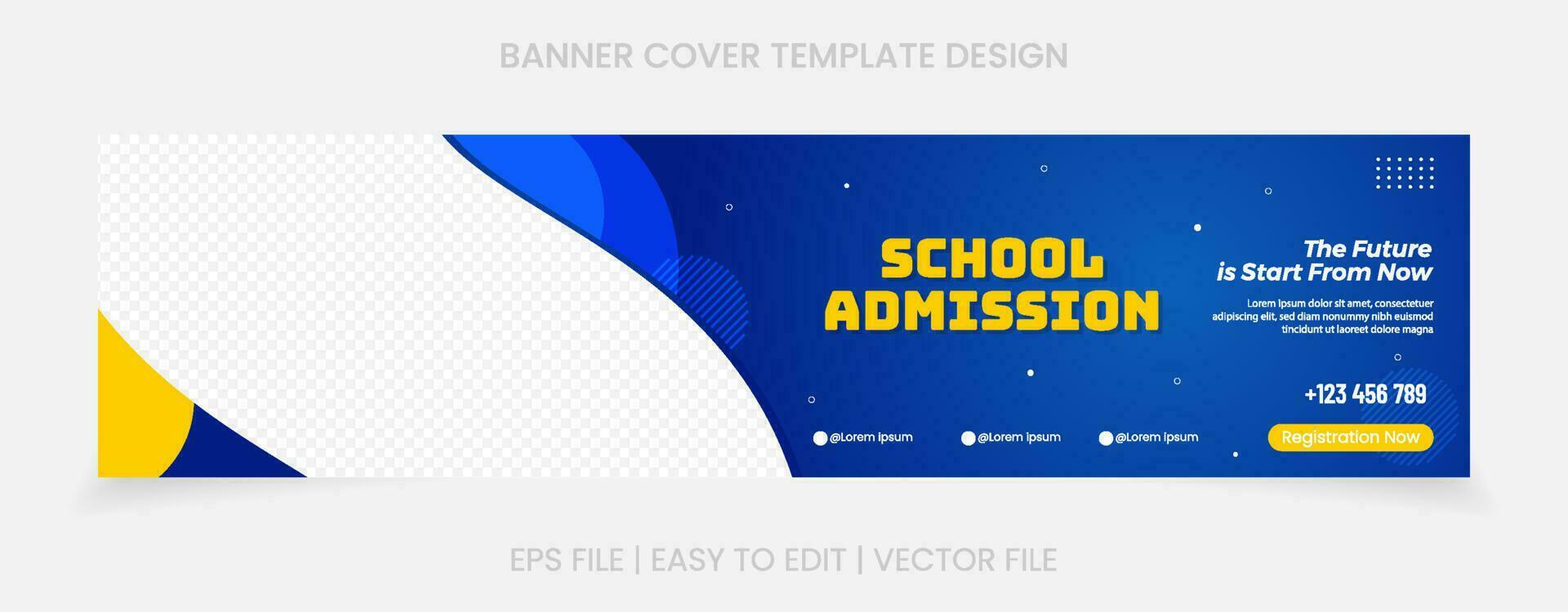 back to school admission banner cover website social media vector