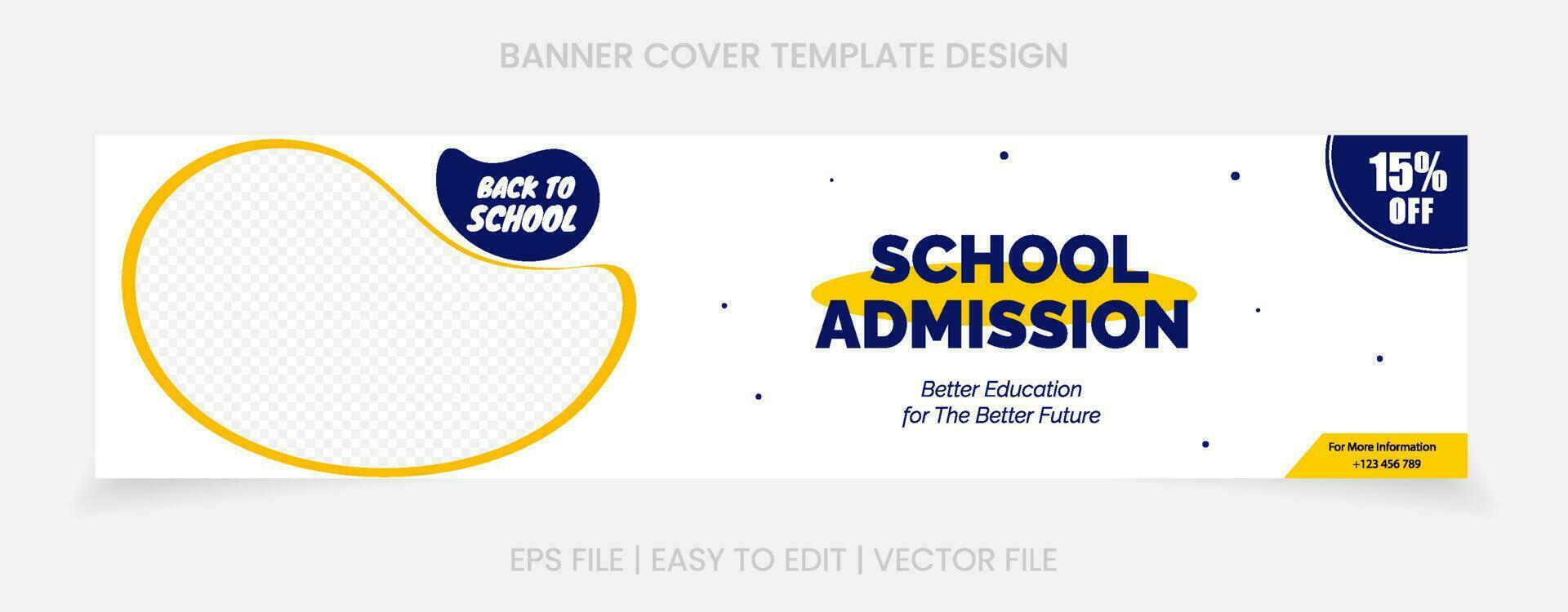 back to school admission banner cover website social media vector