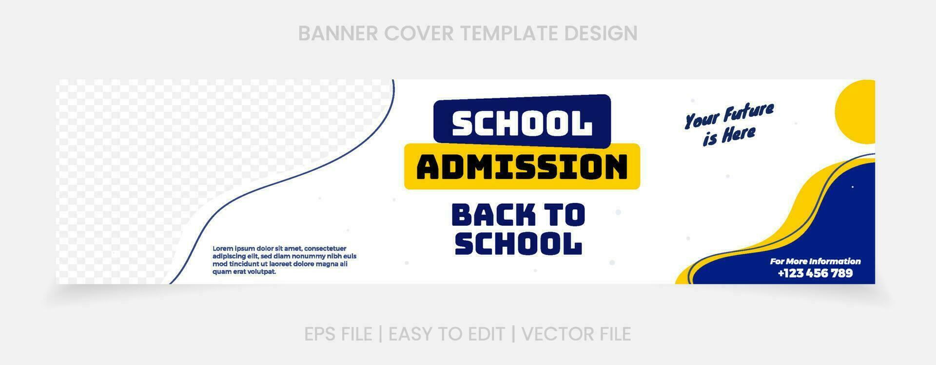 back to school admission banner cover website social media vector