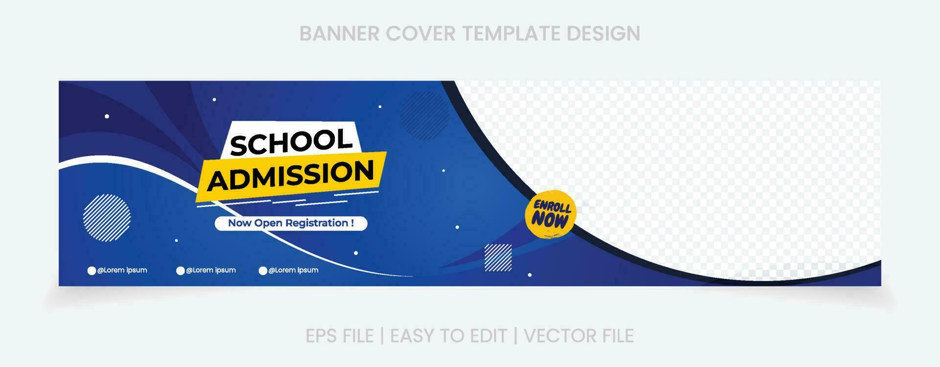 back to school admission banner cover website social media vector