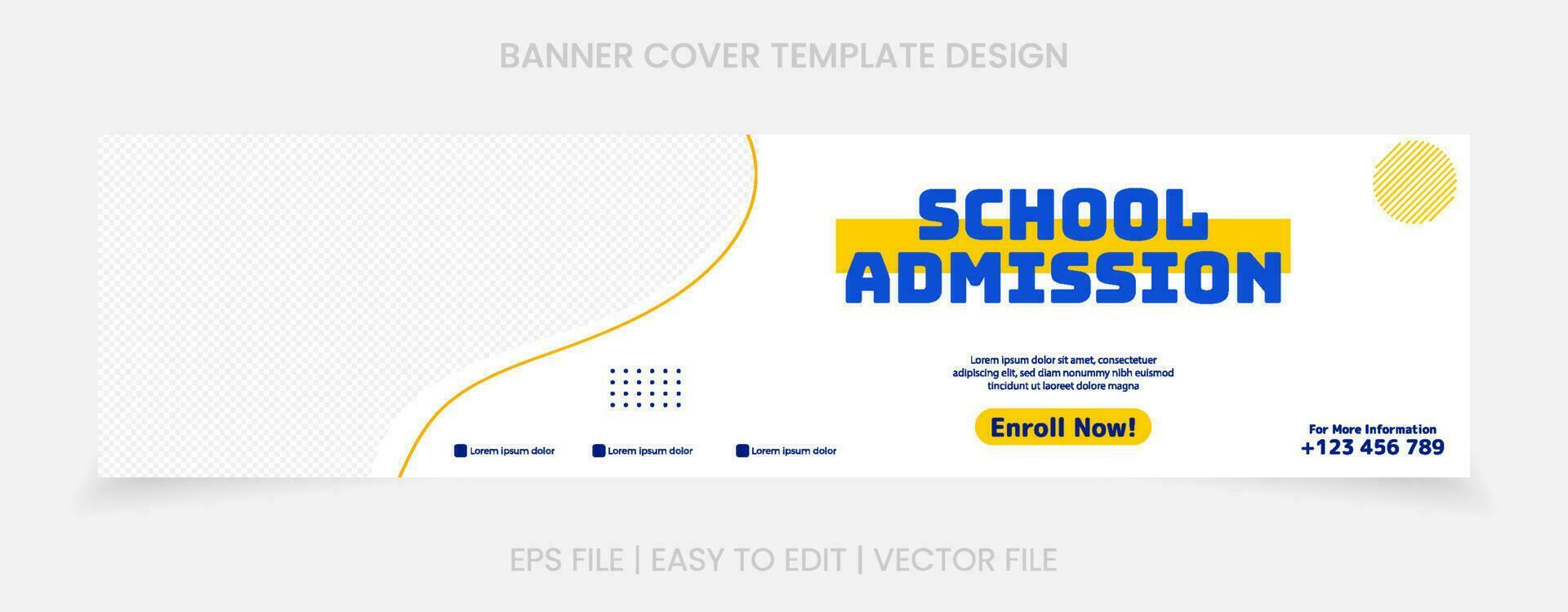 back to school admission banner cover website social media vector