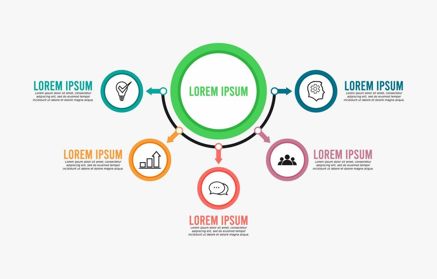 Vector business template for presentations. Creative concept for infograph. Business data visualization. Process chart. Abstract elements of graphs, diagrams with steps, options, sections or process.