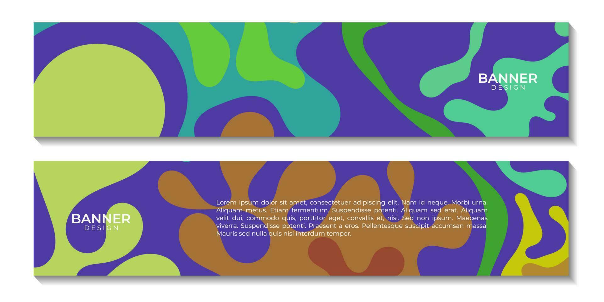 set of banners groovy retro funky liquid line pattern background vector