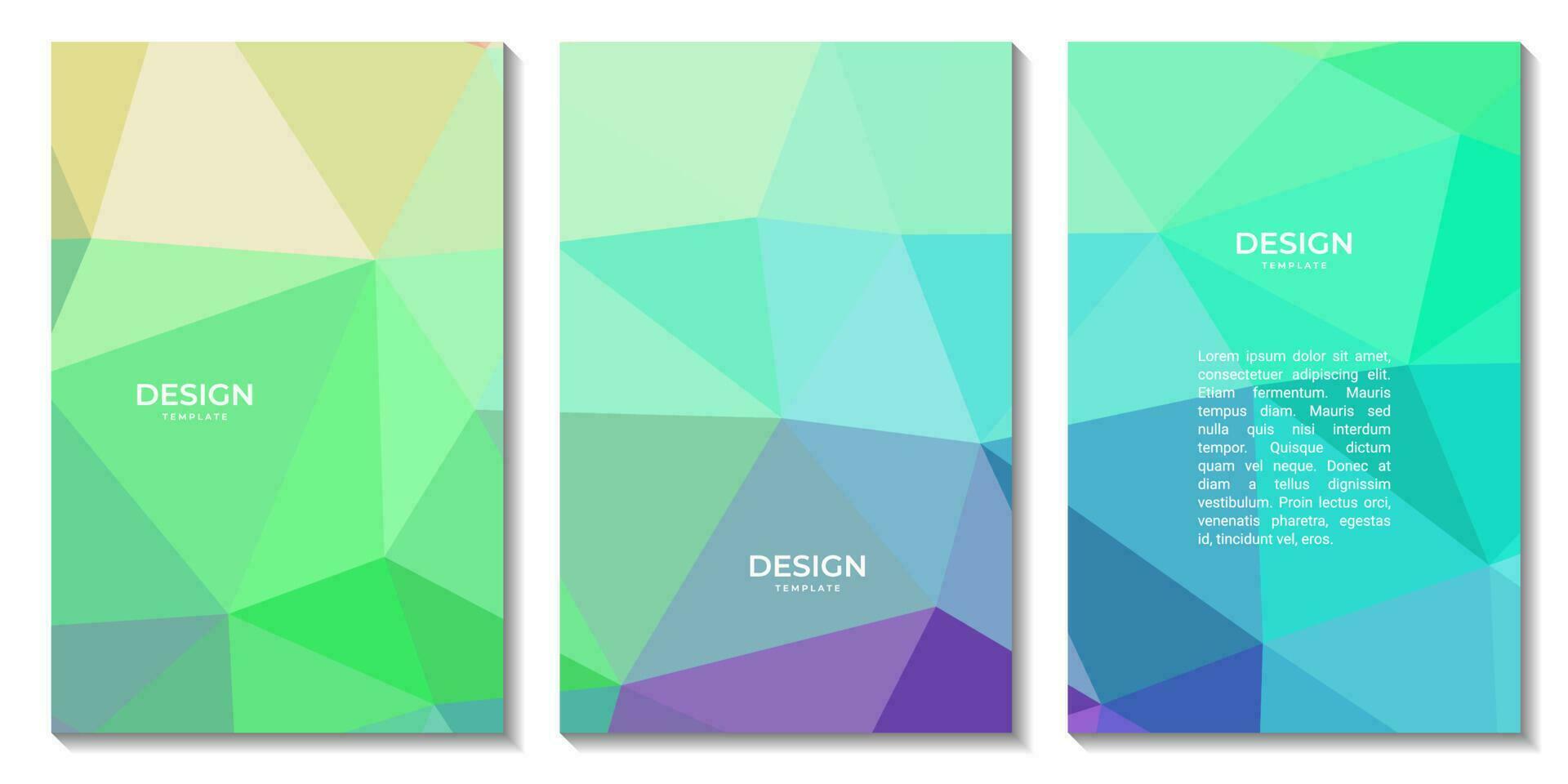 set of covers. set of book covers. set of flyers. abstract colorful geometric background with triangles vector