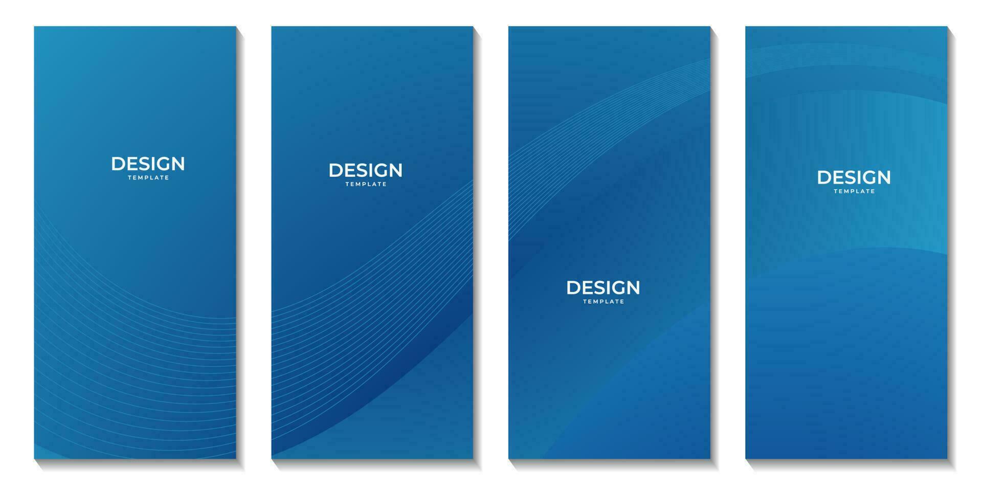 set of brochures abstract modern blue wave background vector