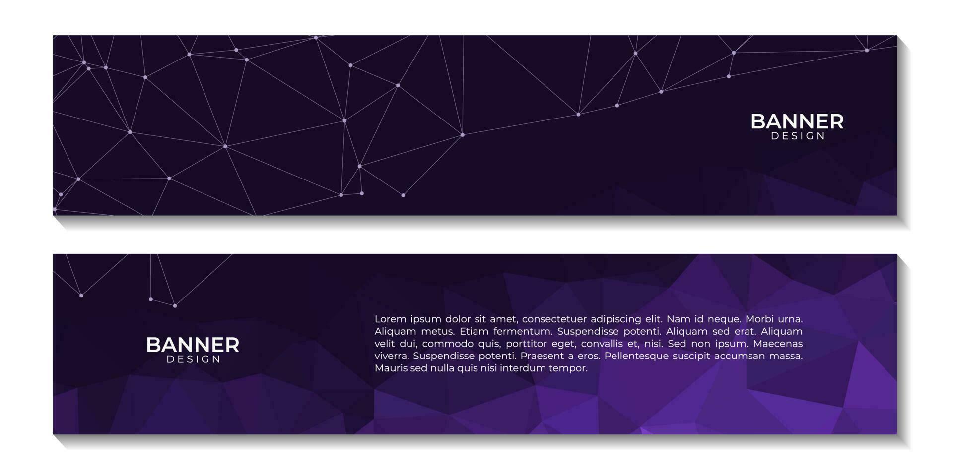 set of covers abstract 3d purple polygonal background vector illustration