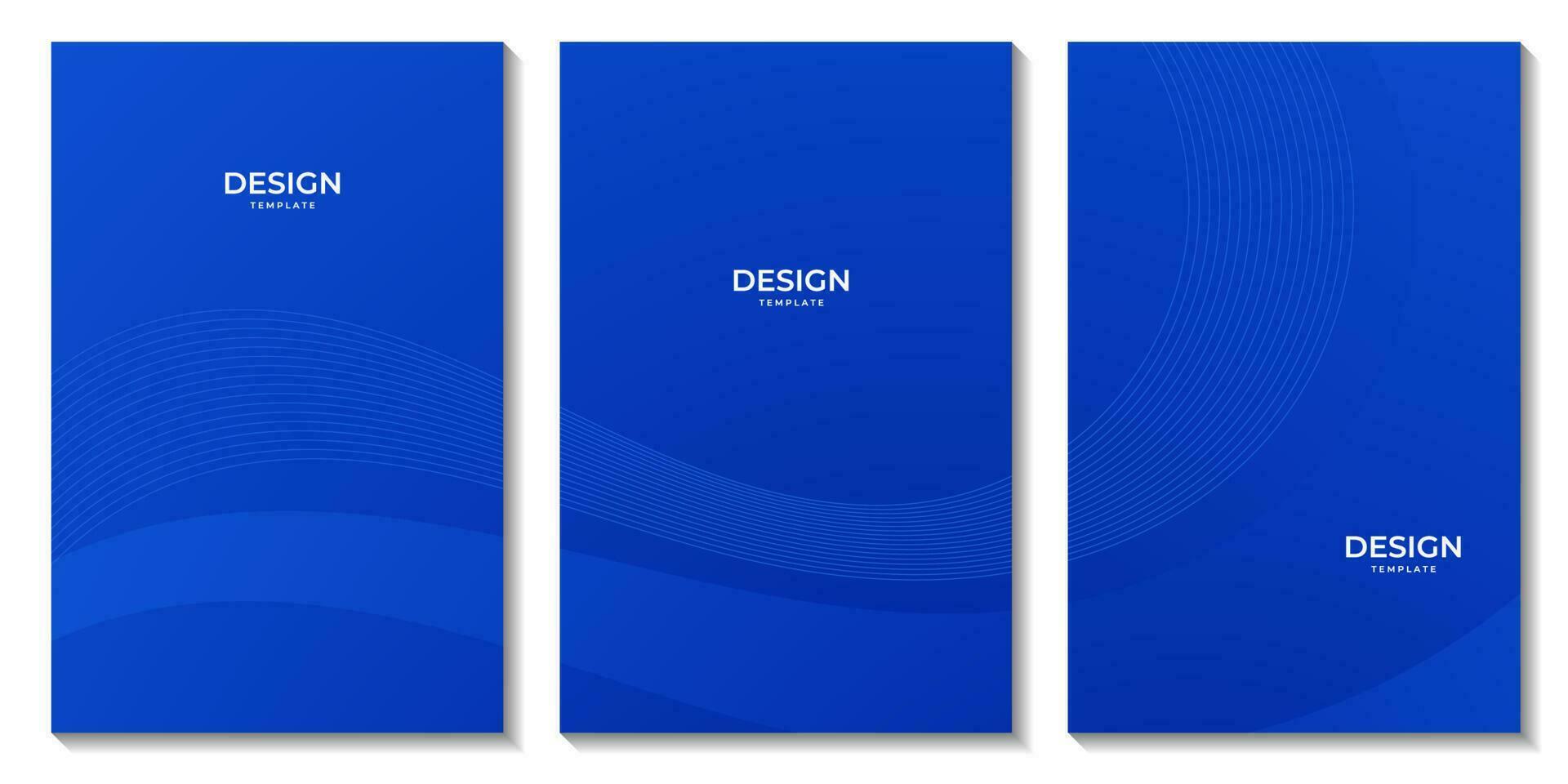 set of flyers. book cover design. abstract blue wave gradient background vector