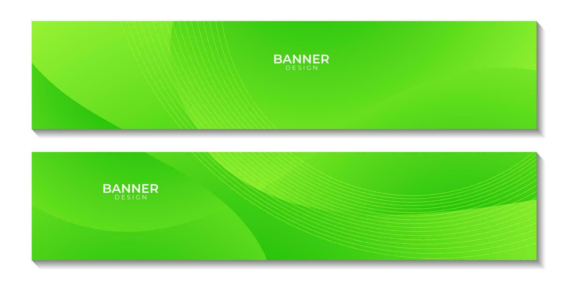 abstract banners green wave gradient background vector