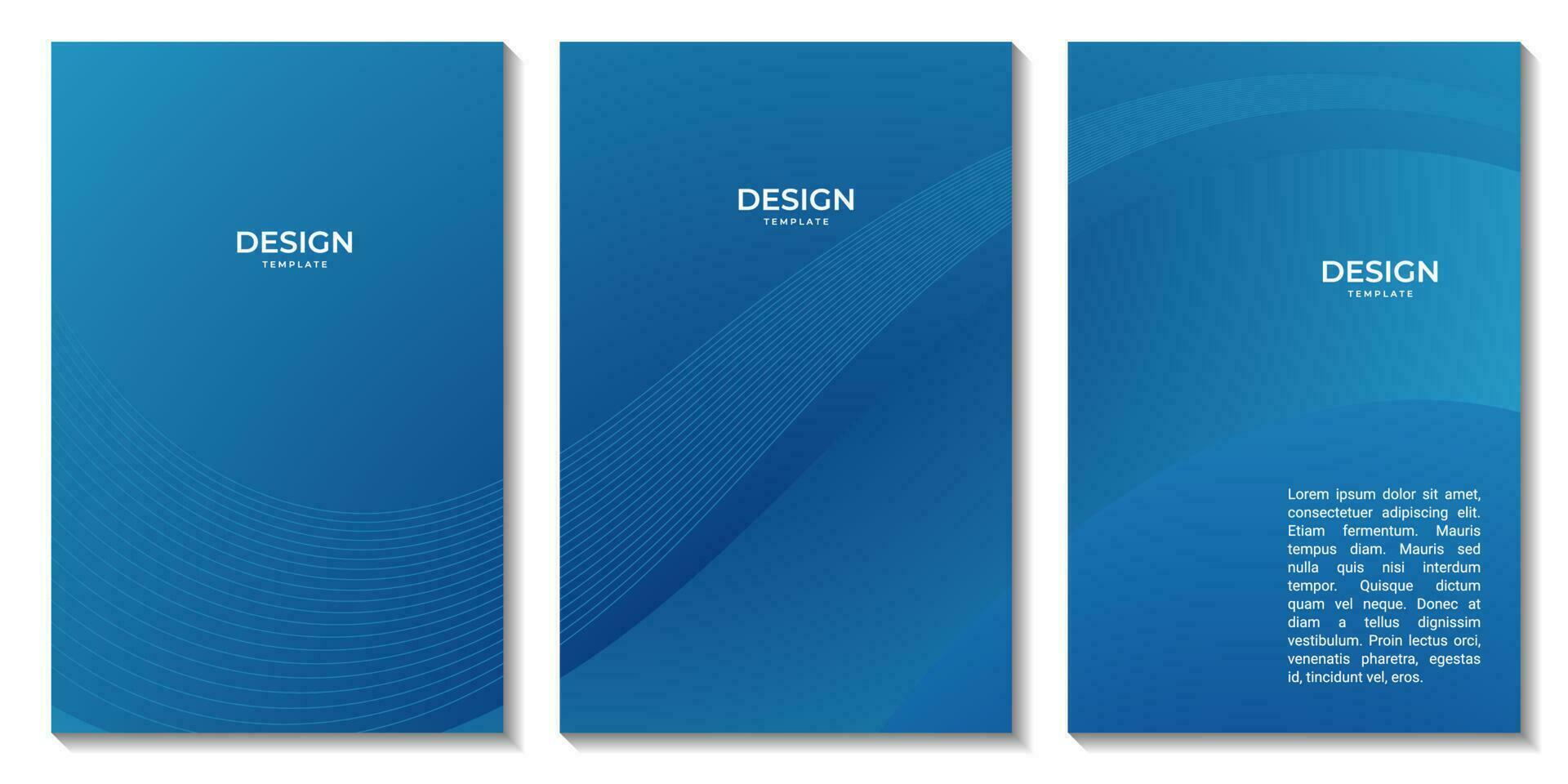 set of flyers ,covers design abstract modern blue wave background vector