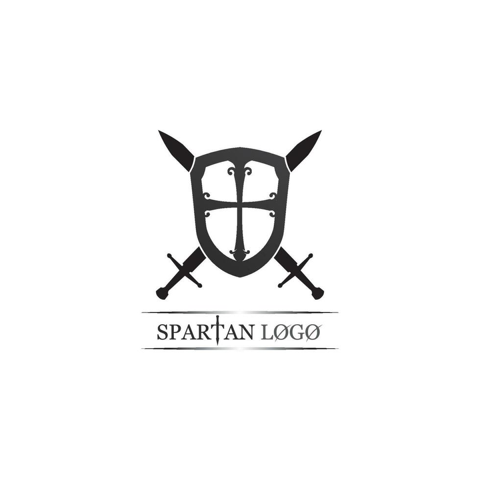 Spartan helmet logo template vector