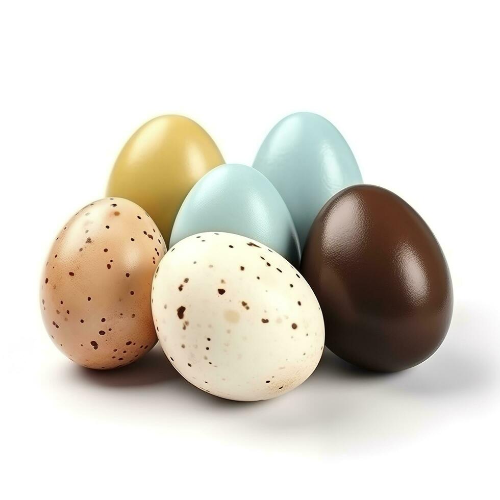easter eggs isolated on white background, generate ai photo