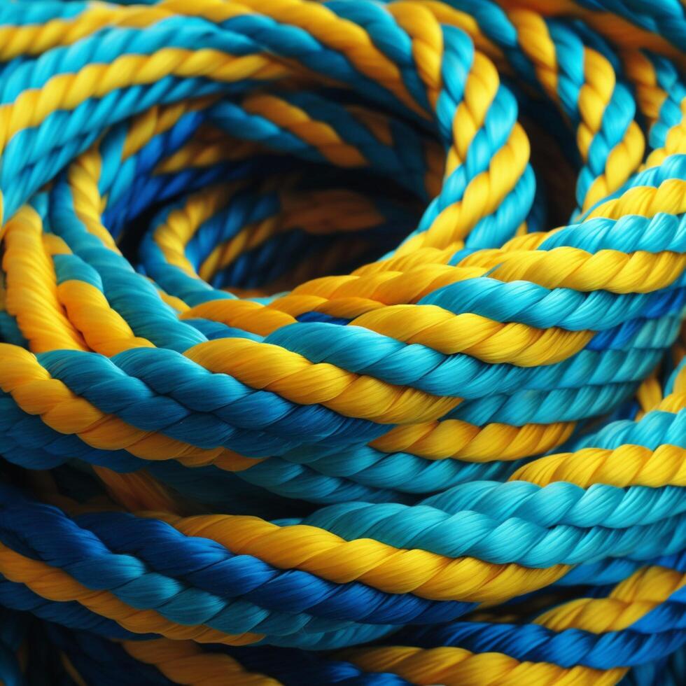 Blue and yellow rope ukranian color background photo