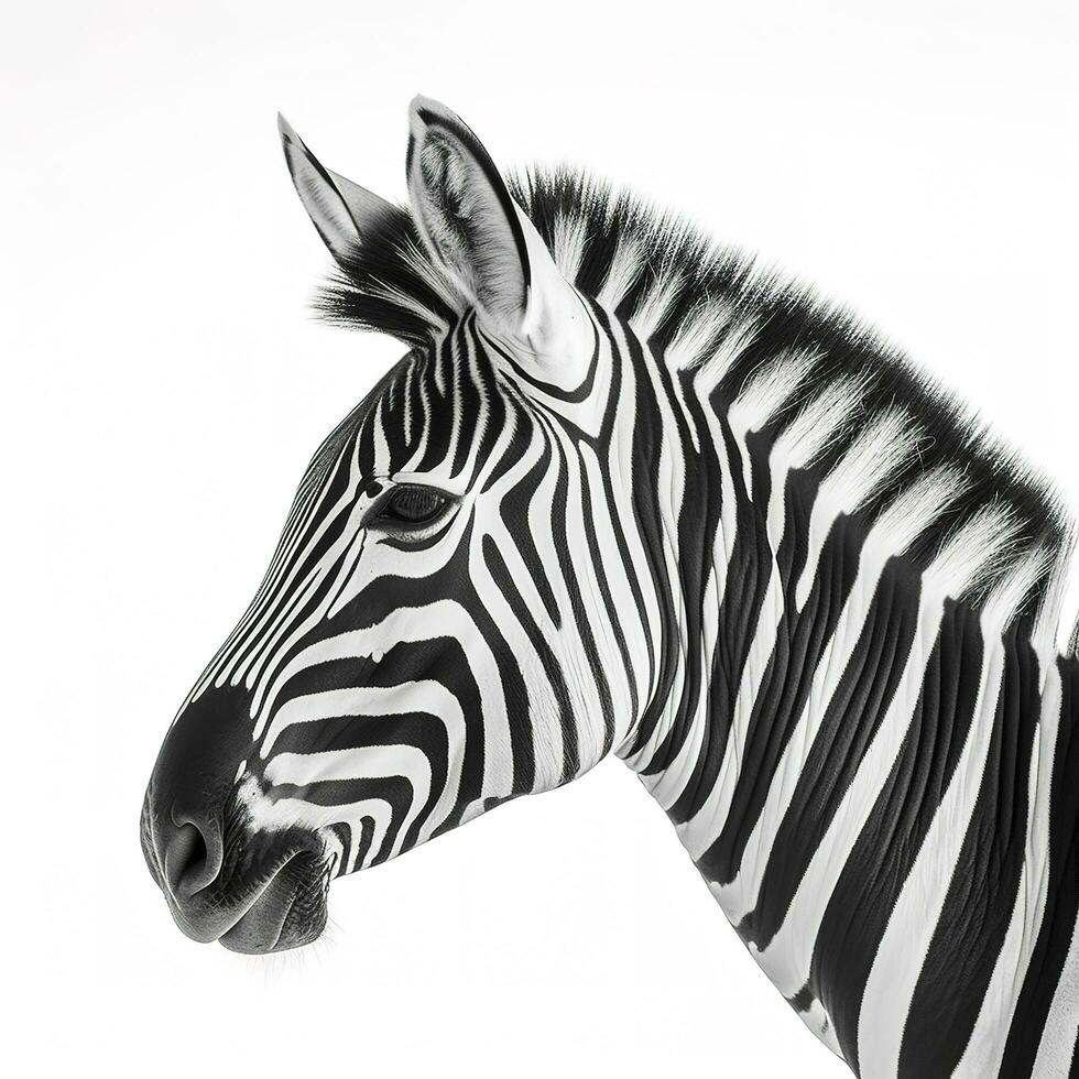 Zebra isolated on white background, generate ai photo