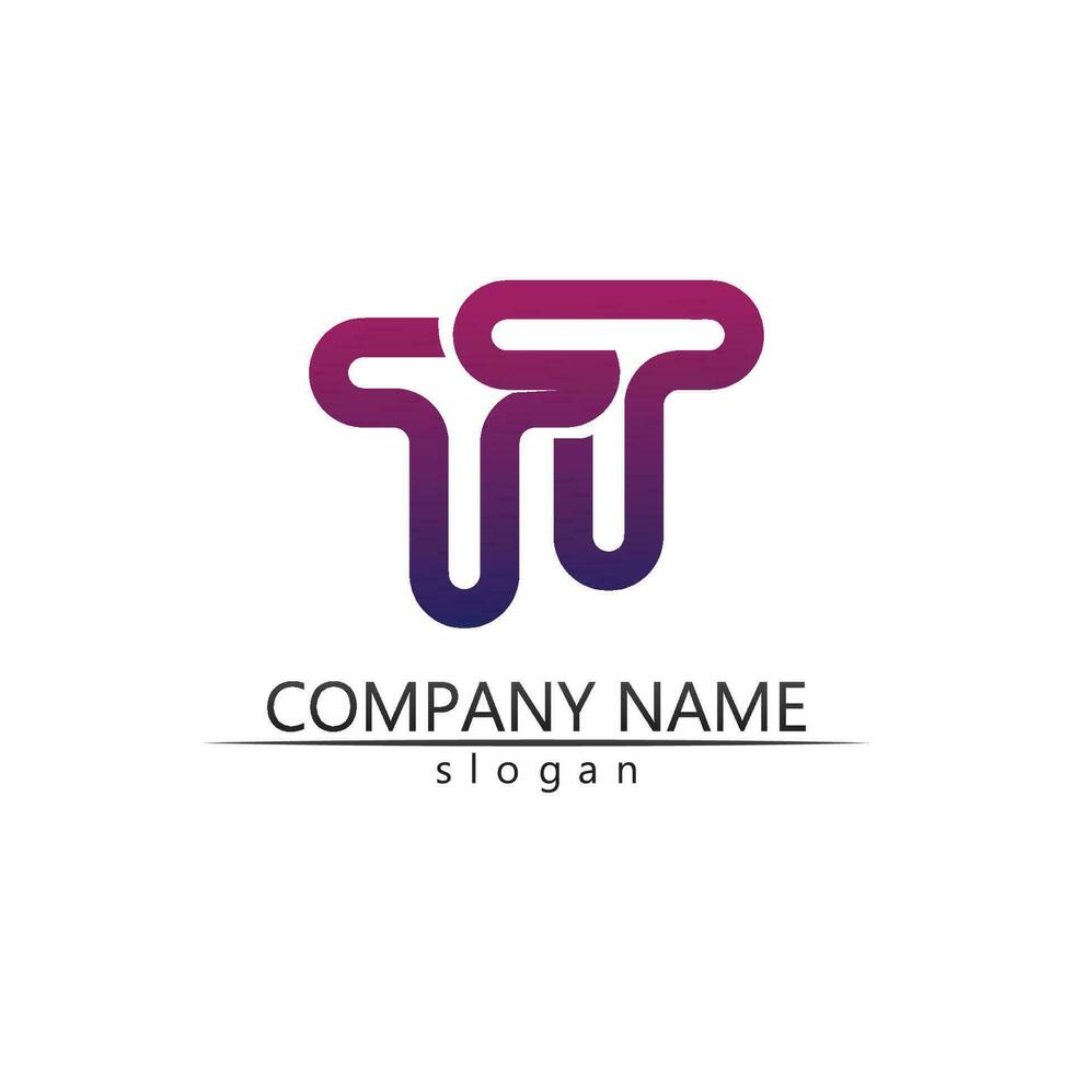 T letter, T logo vector font alphabet design and icon T