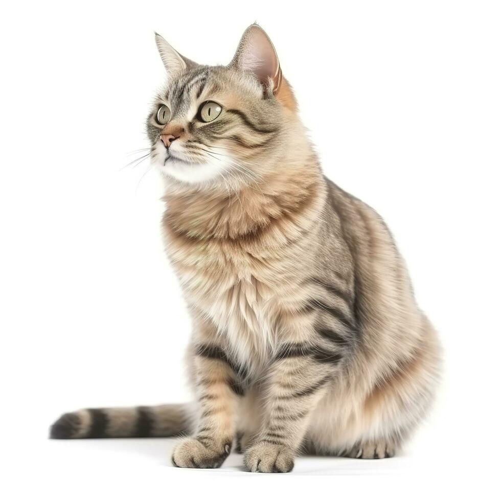 Cat isolated on white background, generate ai photo