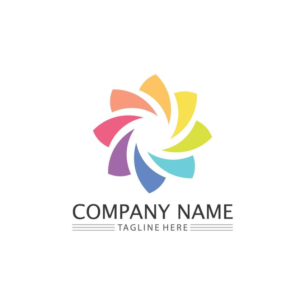 O logo Business Technology circle logo and symbols Vector Design Graphic