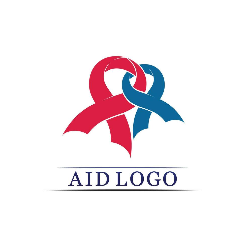 aids ribbon logo and world aids day vector design
